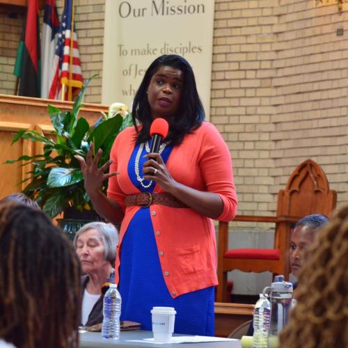 kim foxx speaking at event 